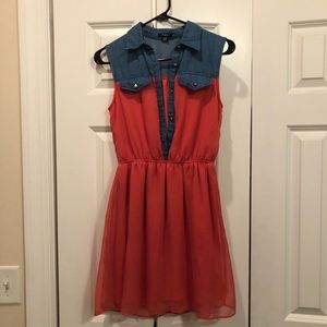 Orange & Denim Dress